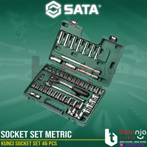 [EZM.3502530] Sata Kunci Socket Set 46 PCS 1/2 Inch 09006 Socket Set Metric 1/2 In