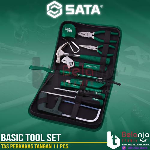 [EZM.3502544] Sata Basic Tool Set 11 PCS 06003 Tas Perkakas Tangan Tool Kit Set