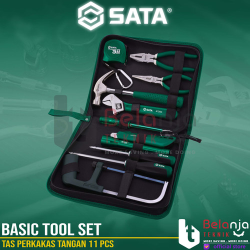 [EZM.3502544] Sata Basic Tool Set 11 PCS 06003 Tas Perkakas Tangan Tool Kit Set