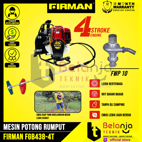 [EZM.3502604] Firman Mesin Potong Rumput Gendong FGB 438 Brush Cutter 4 Tak + FWP 10