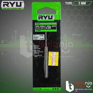 [EZM.3502628] Ryu HSS Cobalt Drill Bit 2 MM Mata Bor HSS Stainless Besi Aluminium
