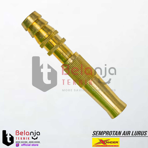 [EZM.3502679] Xander Semprotan Air Lurus Kuningan Kepala Selang Brass Hose Nozzle