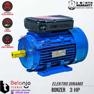 [EZM.3502693] Bonzer Dinamo Electro Motor 2 HP 1 Phase 4 Pole Mesin Penggerak 2HP