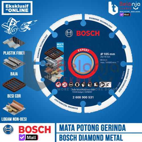 [EZM.3502706] Bosch Diamond Metal Cutting Disc 4 Inch Mata Potong Besi Gerinda 4" In