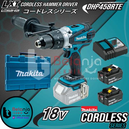 [EZM.3502773] Makita Mesin Bor Cordless DHP 458 RTE 18 Volt Hammer Driver DHP458RTE