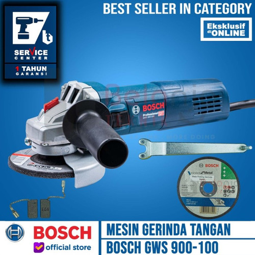 [EZM.3502788] Bosch Mesin Gerinda Listrik GWS 900-100 S 4 Inch 900 W + Mata Potong