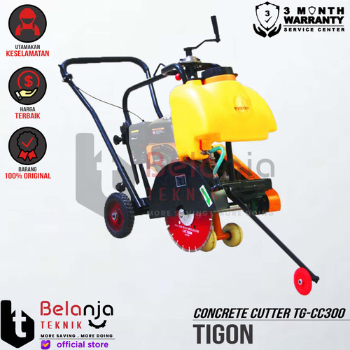 [EZM.3502866] Tigon Concrete Cutter TG-CC300 Mesin Potong Aspal Bensin 7HP Unit Only
