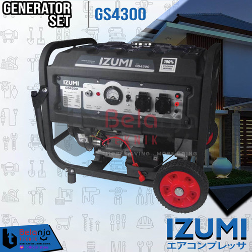[EZM.3502986] Izumi NLG Genset Bensin GS4300 Generator Set Listrik 3300 Watt GS 4300