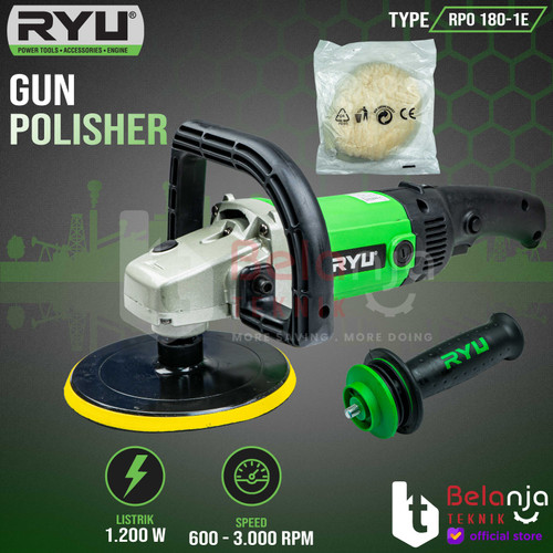 [EZM.3503010] RYU Mesin Gun Polisher RPO 180-1E Poles Mobil RPO180-1E 1200 Watt