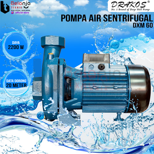 [EZM.3503014] Drakos Pompa Air Sentrifugal DXM 60 2" Inch 20 Meter 2 In 1.5 Hp 1.1kw