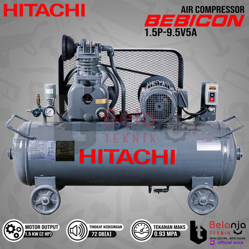 [EZM.3503047] HITACHI Air Compressor Bebicon 1.5P-9.5V5A 2 HP Kompresor Angin 1Phase