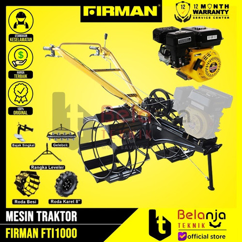 [EZM.3503075] Firman Traktor FTI 1000 Bajak Sawah Lahan Basah Kering + Engine China
