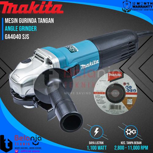 [EZM.3503124] Makita Mesin Gurinda Tangan GA4040 4 Inch 100 mm 1100 Watt GA 4040 SJS