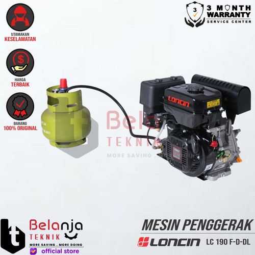 [EZM.3503194] Loncin Mesin Penggerak Gas LPG LC 190 F-D-DL 14 HP Engine Serbaguna