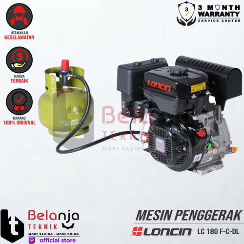 [EZM.3503195] Loncin Mesin Penggerak Gas LPG LC 180 F-C-DL 10 HP Engine Serbaguna