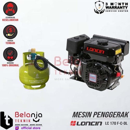[EZM.3503196] Loncin Mesin Penggerak Gas LPG LC 170 F-C-DL 7 HP Engine Serbaguna
