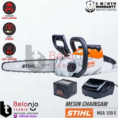 [EZM.3503276] STIHL Mesin Potong Kayu Baterai MSA 120 C-BQ Cordless Chainsaw 14" SET