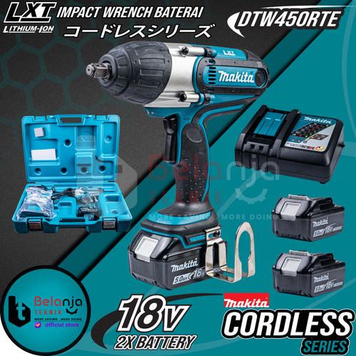 [EZM.3503371] Makita Impact Wrench Cordless DTW450 RTE Pembuka Baut 1/2" Inch 18V