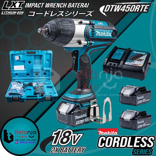 [EZM.3503371] Makita Impact Wrench Cordless DTW450 RTE Pembuka Baut 1/2" Inch 18V