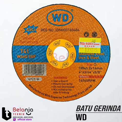 [EZM.3503444] WD Batu Gurinda 4 Inch X 1 mm Mata Gerinda Potong Besi Cutting Wheel