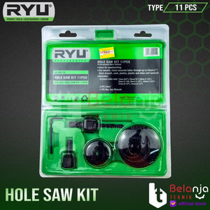 [EZM.3503553] Ryu Hole Saw Kayu Kit Set 11 Pcs Mata Bor Kayu Set 11pcs Pelubang Pipa