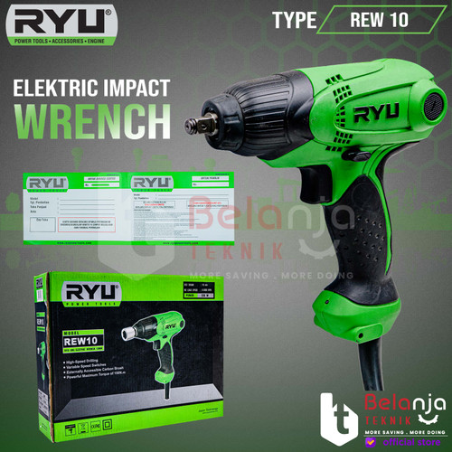 [EZM.3503558] Ryu Elektric Impact Wrench Sock Rew 10 230 Watt Mesin Buka Baut Rew10