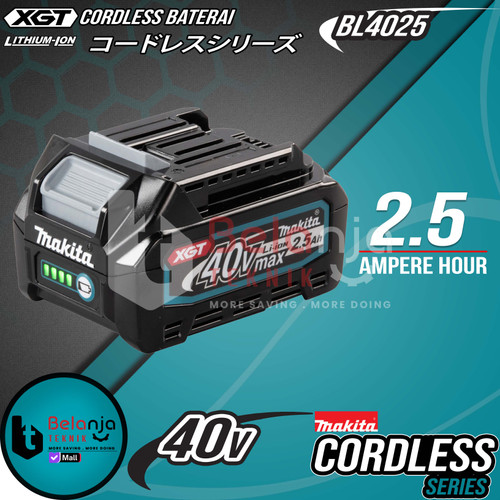 [EZM.3503588] Makita Battery 40V 2.5Ah BL 4025 Baterai 40 Volt 2.5 Ah Lithium Ion