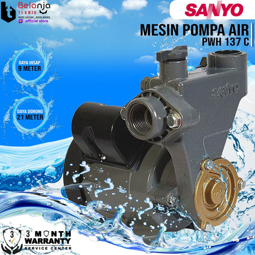 [EZM.3503625] Sanyo Pompa Air Manual PWH 137 C 9 Meter Water Pump PWH137C 125 Watt