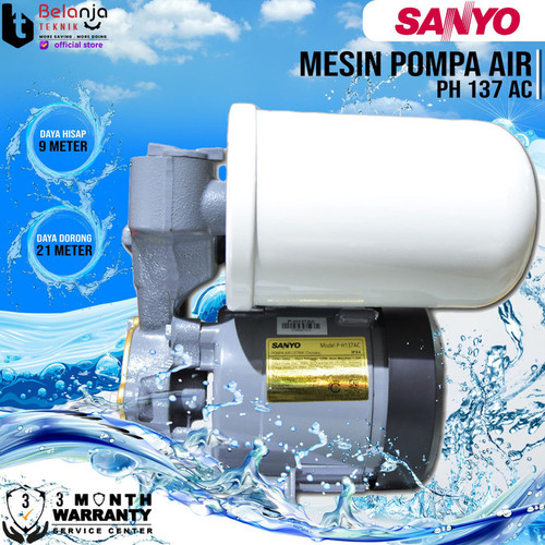 [EZM.3503626] Sanyo Pompa Air Otomatis PH 137 AC 9 Meter Water Pump PH137AC 125 Watt