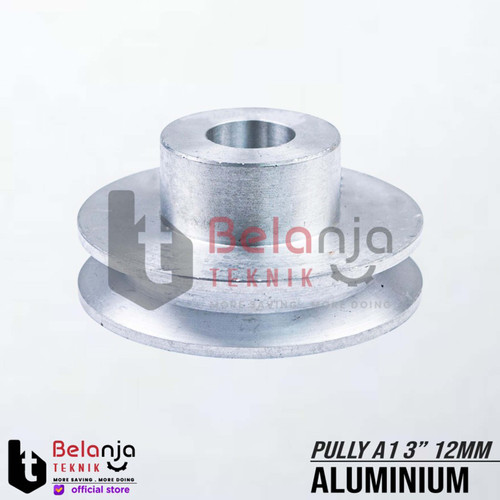 [EZM.3503685] Pully Aluminium A 1 Jalur 3 Inch As 12 Mm Pulley Puli A1 3" As 12mm