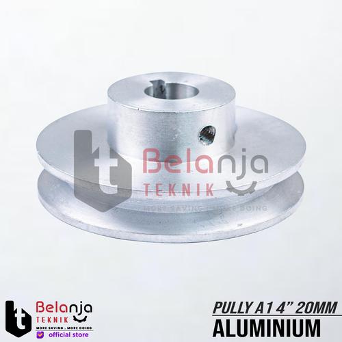 [EZM.3503698] Pully Aluminium A 1 Jalur 4 Inch As 20 Mm Pulley Puli A1 4" As 20mm