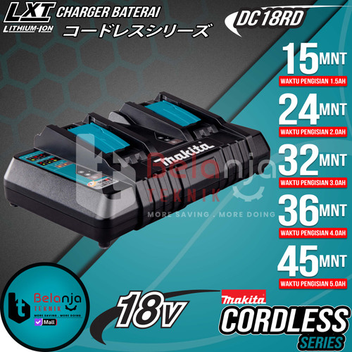 [EZM.3503741] Makita Lithium-Ion Dual Port Fast Charger DC18RD 18V LXT DC 18 RD wFan