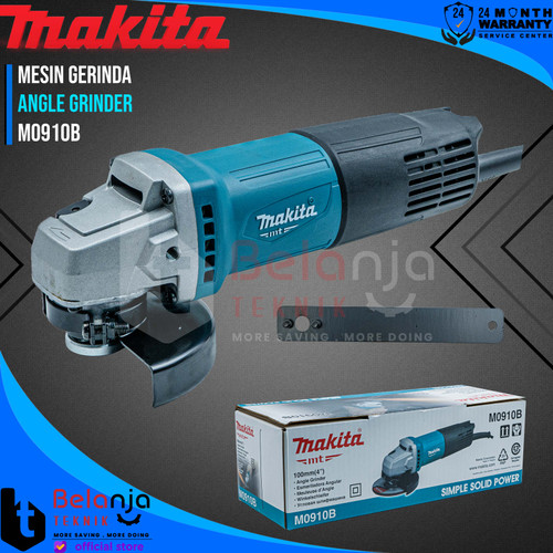 [EZM.3503749] Mesin Gerinda Tangan Makita M 0910 B 4 Inch Angle Grinder 540 Watt M0910B