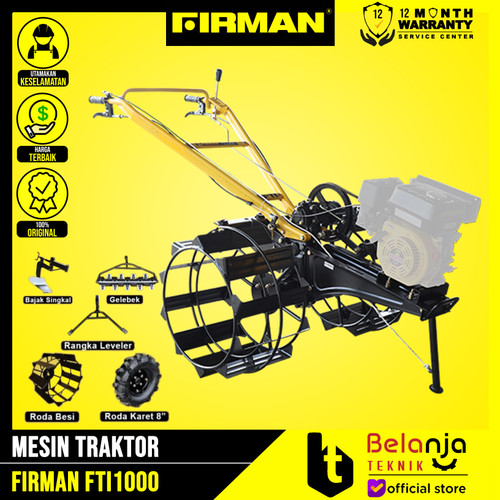 [EZM.3503791] Firman Traktor FTI 1000 Alat Bajak Sawah Lahan Basah Kering Body Only