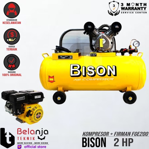 [EZM.3503808] Bison Mesin Kompresor Angin 2 Hp Firman SFE 200 6.5 Hp Air Compressor