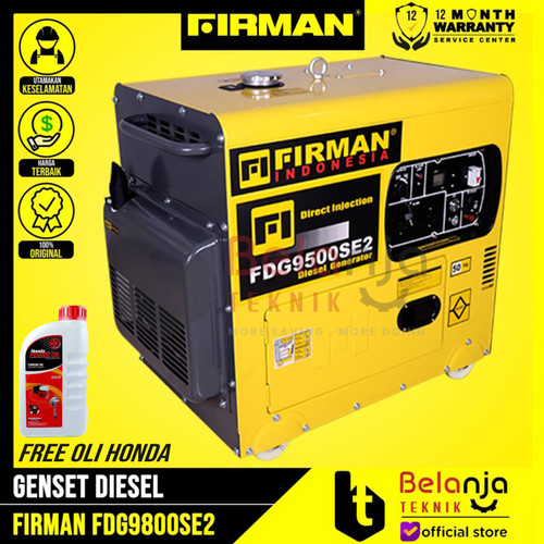 [EZM.3503856] Firman Generator Set Diesel FDG 9500 SE2 Genset Solar Silent 6000 WATT