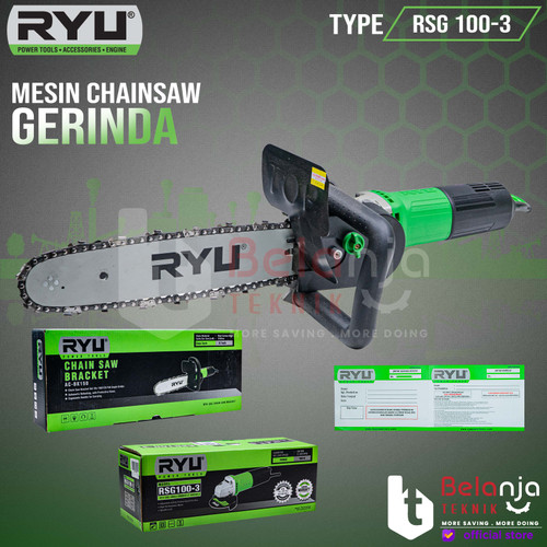 [EZM.3503890] RYU Mesin Gerinda 4 Inch RSG 100-3 Adaptor Chainsaw Mini AC-BK150 4"