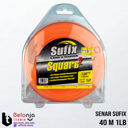 [EZM.3503960] Sufix Tali Senar Mesin Potong Rumput Kotak 40 Meter Trimmer Line 3.2MM
