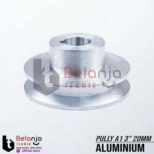 [EZM.3503983] Pully Alumunium A 1 Jalur 3" As 20 mm Pulley Puli A1 3 Inch As 20mm