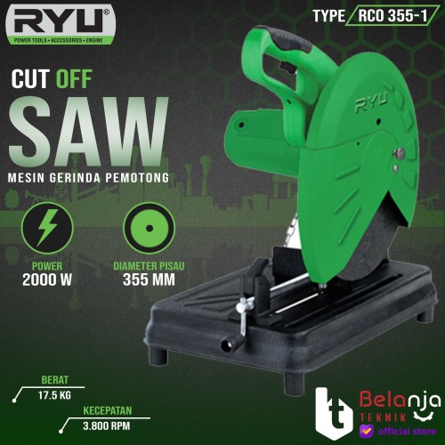[EZM.3504148] RYU Mesin Cutting Off RCO 355-1 Potong Besi 14 Inch RCO355-1 2400 WATT