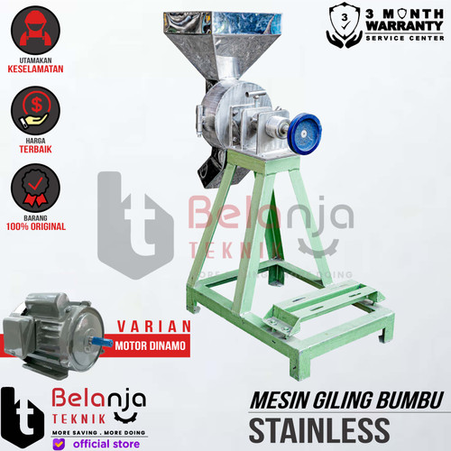 [EZM.3504175] Mesin Gilingan Cabe/Bumbu 6 Inch Stainless Elektro Motor 2 HP 4 Pole