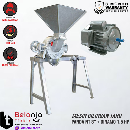 [EZM.3504350] PANDA Mesin Giling Tahu NT Series 8 Inch + Xinyu Elektro Motor 1.5 HP