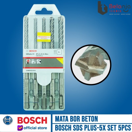 [EZM.3504406] Bosch Hammer Drill Bits Set Mata Bor Beton Set 6 -10 mm SDS Plus-5X