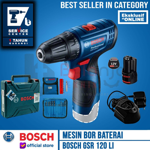 [EZM.3504427] Bosch Bor Obeng Baterai GSR 120 LI GEN 3 Bor Cordless Dril GSR120 LI