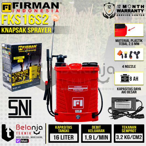 [EZM.3504467] Firman FKS 16 Sprayer Electrik Manual 2in1 Alat Semprot Hama Gulma FKS16 Merah