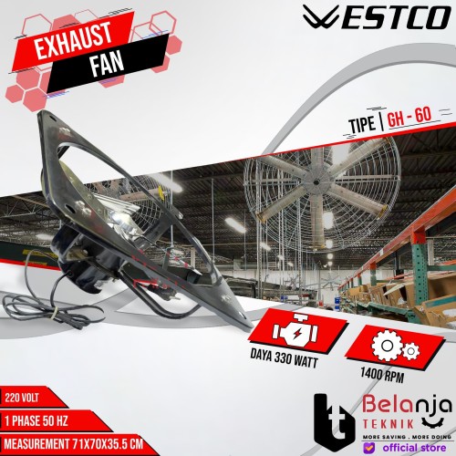 [EZM.3504510] Westco Exhaust Fan Kipas Dinding GH-60 24 Inch GH60 24"