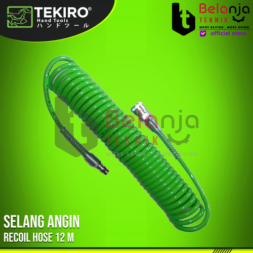 [EZM.3504648] TEKIRO RECOIL HOSE 12 METER SELANG ANGIN KOMPRESOR TEKIRO HIJAU 12MTR
