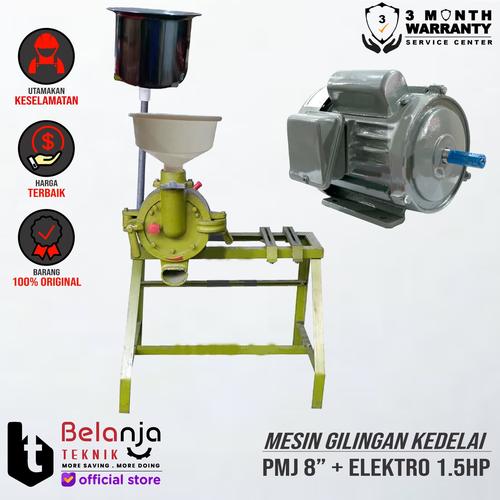 [EZM.3504665] Mesin Gilingan Kedelai-Tahu 8'' PMJ + Elektro Motor 1,5HP 1Phase 4Pole