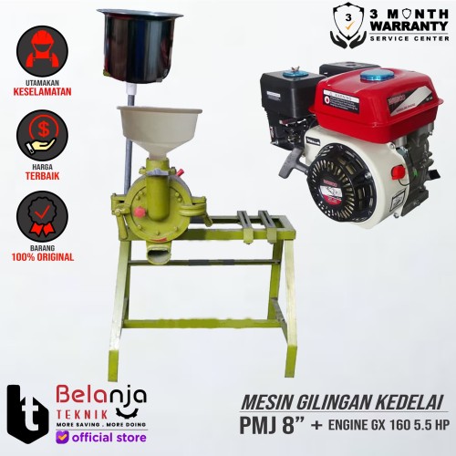 [EZM.3504719] Mesin Gilingan Kedelai-Tahu-Kacang 8" PMJ - Engine GX-160 5,5 Hp