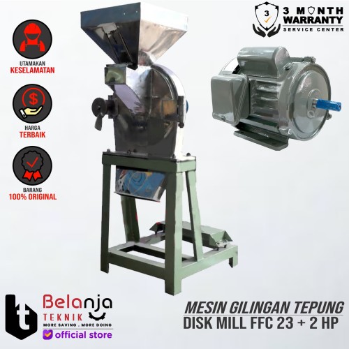 [EZM.3504729] Mesin Gilingan Tepung Stainless FFC23 + Elektro Motor 2HP 1Phase 4Pole